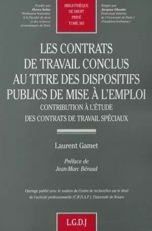 Les contrats de travail conclus au titre des dispositifs publics de mise à l'emploi