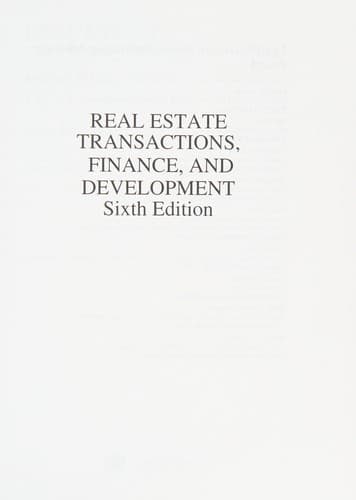 Real estate transactions, finance, and development