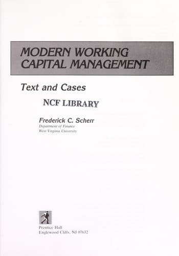Modern working capital management