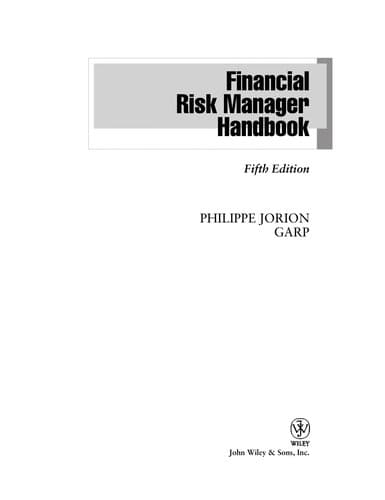 Financial risk manager handbook
