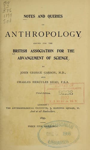 Notes and queries on anthropology